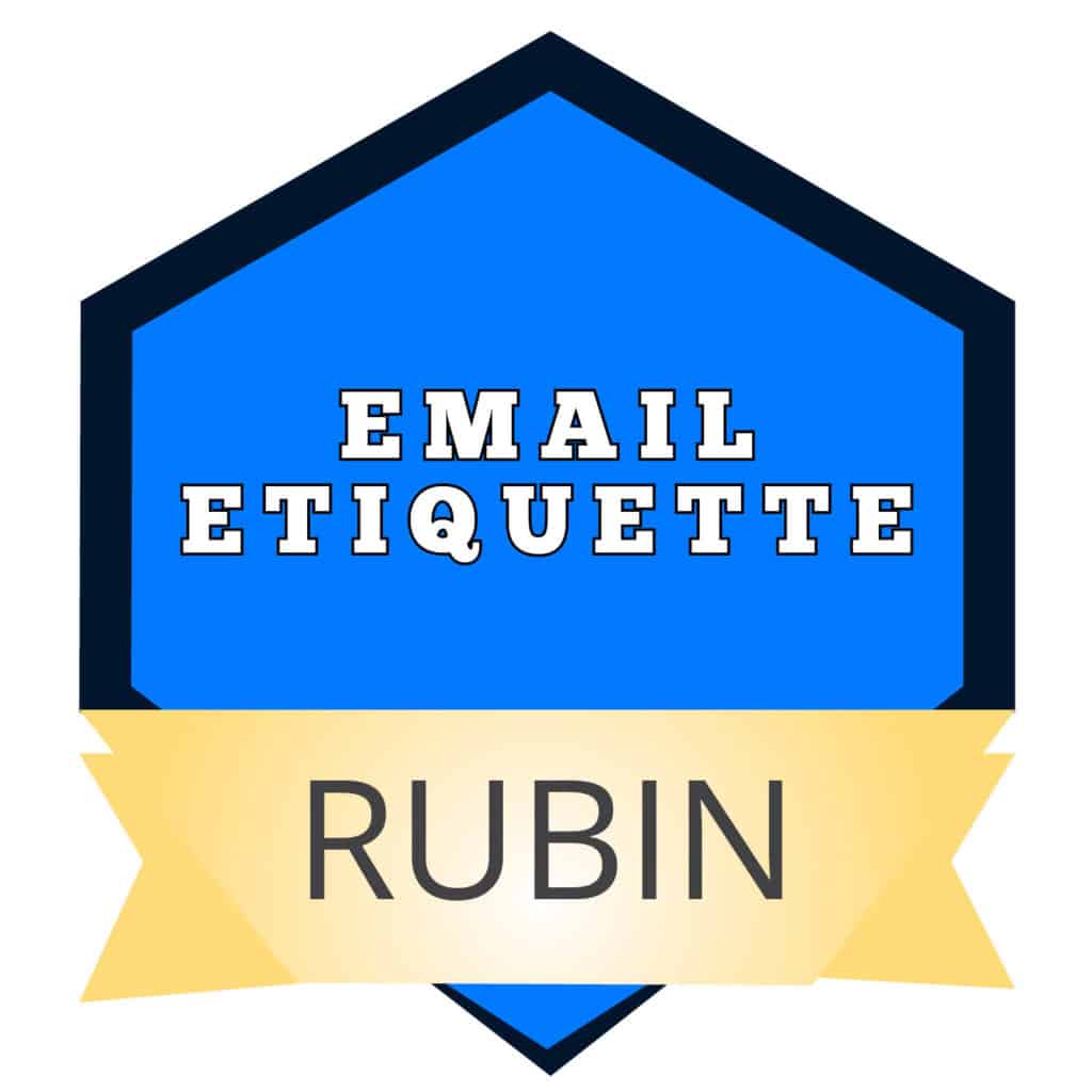 Email Etiquette Badge By Rubin